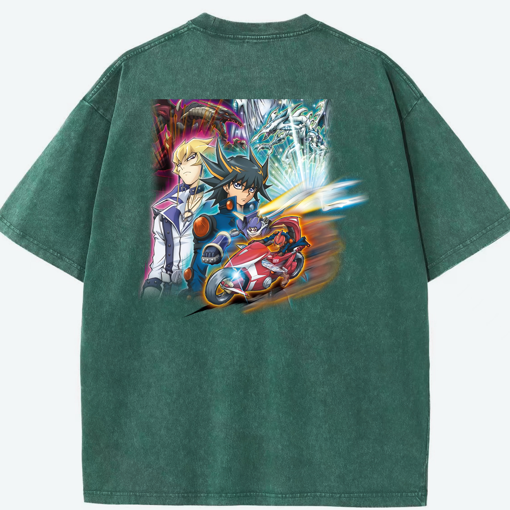 （画像用） 遊☆戯☆王 Yu-Gi-Oh! 綿100% ヴィンテージ風 半袖Tシャツ（背面プリント）